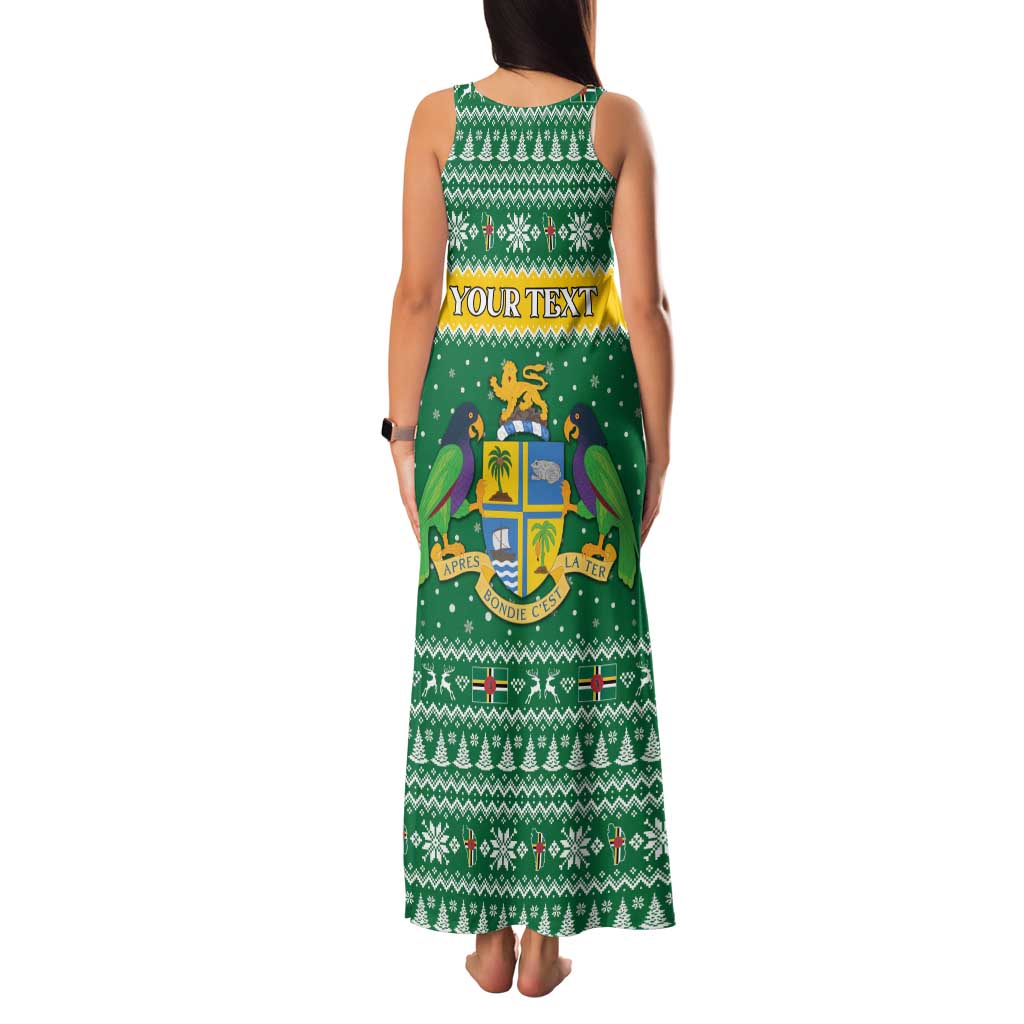 Personalized Dominica Christmas Family Matching Tank Maxi Dress and Hawaiian Shirt Coat of Arms Style - Wonder Print Shop