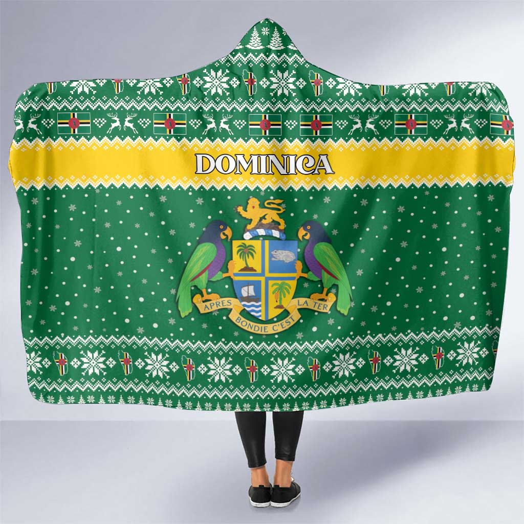 Dominica Christmas Hooded Blanket Coat of Arms Style - Wonder Print Shop