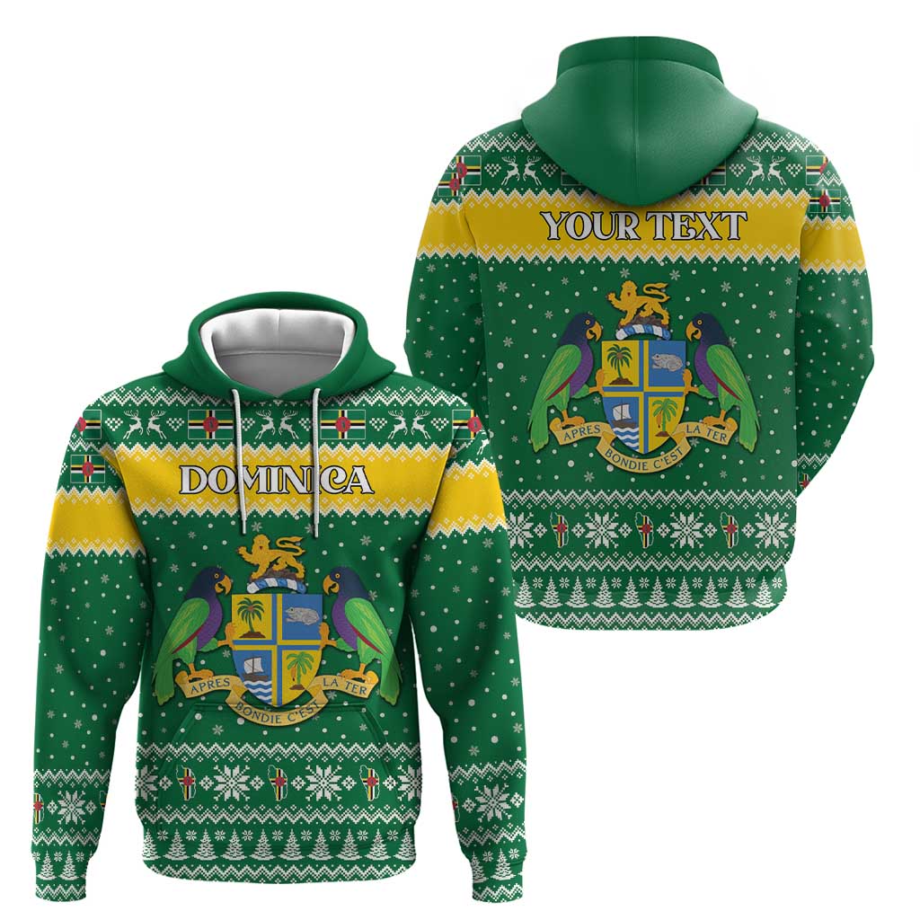 Personalized Dominica Christmas Hoodie Coat of Arms Style - Wonder Print Shop