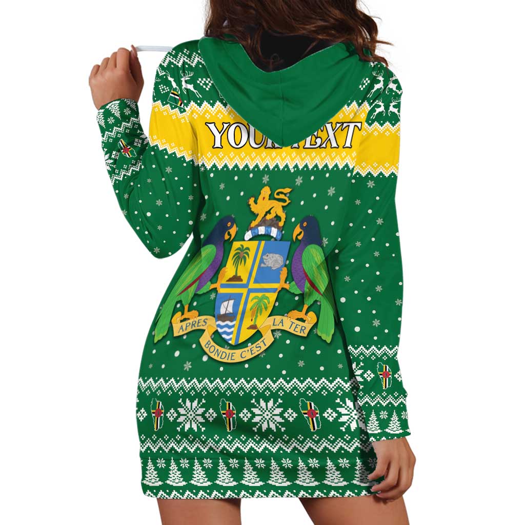 Personalized Dominica Christmas Hoodie Dress Coat of Arms Style - Wonder Print Shop