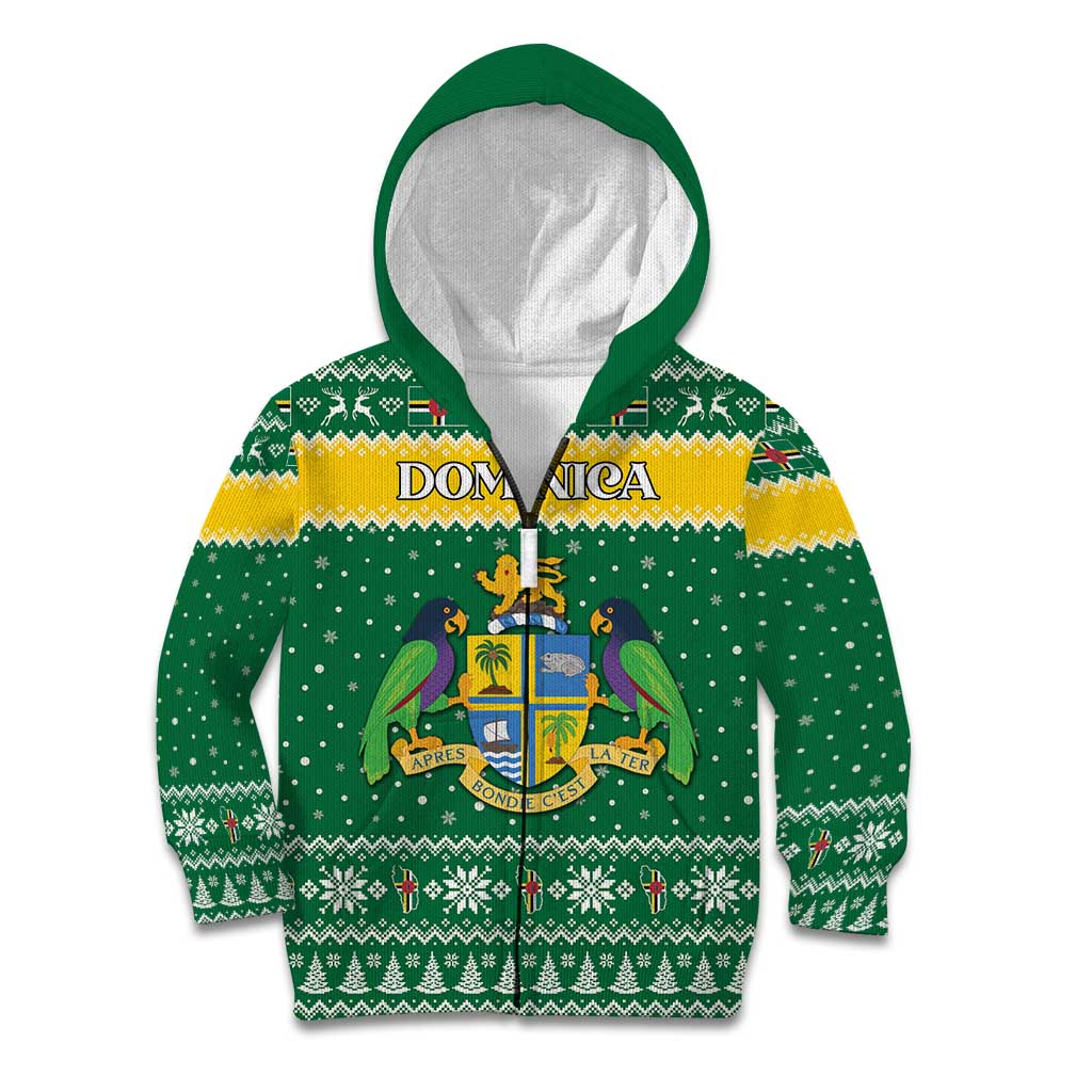 Personalized Dominica Christmas Kid Hoodie Coat of Arms Style - Wonder Print Shop