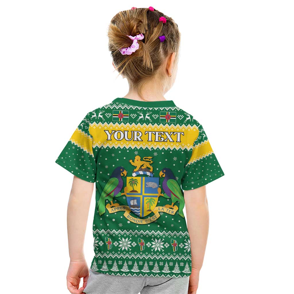 Personalized Dominica Christmas Kid T Shirt Coat of Arms Style - Wonder Print Shop
