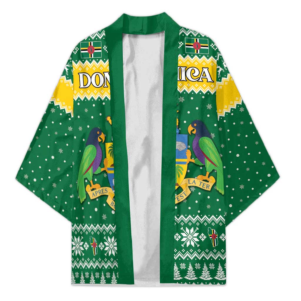 Personalized Dominica Christmas Kimono Coat of Arms Style - Wonder Print Shop