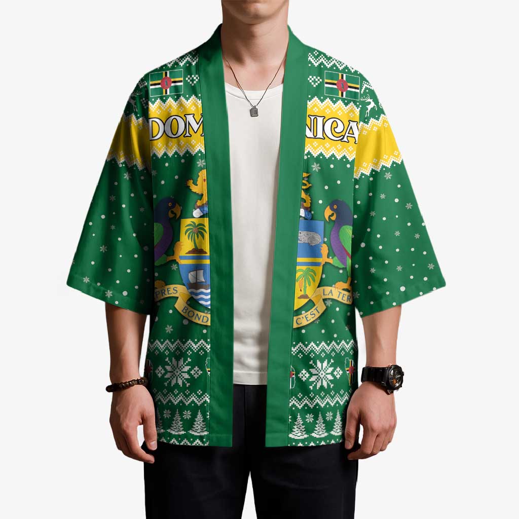 Personalized Dominica Christmas Kimono Coat of Arms Style - Wonder Print Shop