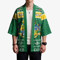 Personalized Dominica Christmas Kimono Coat of Arms Style - Wonder Print Shop