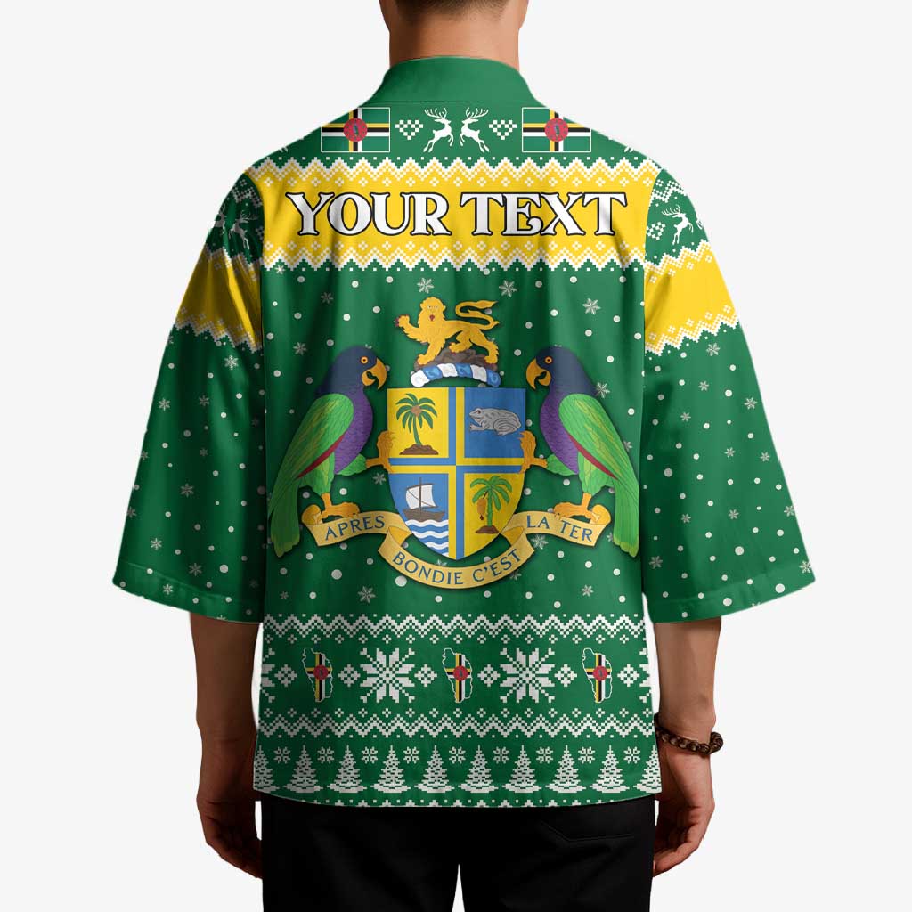 Personalized Dominica Christmas Kimono Coat of Arms Style - Wonder Print Shop