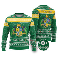 Personalized Dominica Christmas Ugly Christmas Sweater Coat of Arms Style - Wonder Print Shop