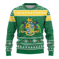 Personalized Dominica Christmas Ugly Christmas Sweater Coat of Arms Style - Wonder Print Shop
