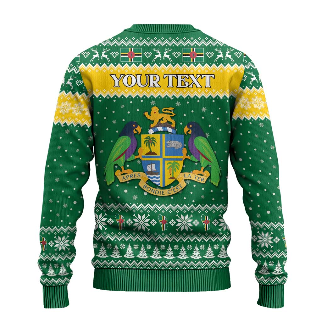 Personalized Dominica Christmas Ugly Christmas Sweater Coat of Arms Style - Wonder Print Shop