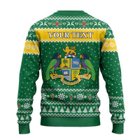 Personalized Dominica Christmas Ugly Christmas Sweater Coat of Arms Style - Wonder Print Shop