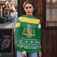 Personalized Dominica Christmas Ugly Christmas Sweater Coat of Arms Style - Wonder Print Shop