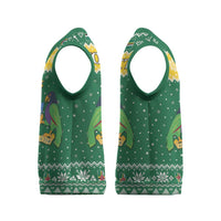 Personalized Dominica Christmas Knitted V-Neck Vest Coat of Arms Style - Wonder Print Shop