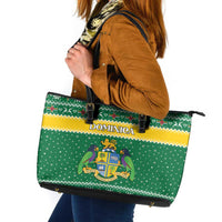 Dominica Christmas Leather Tote Bag Coat of Arms Style - Wonder Print Shop