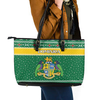 Dominica Christmas Leather Tote Bag Coat of Arms Style - Wonder Print Shop