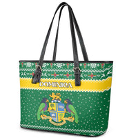 Dominica Christmas Leather Tote Bag Coat of Arms Style - Wonder Print Shop