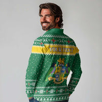 Personalized Dominica Christmas Long Sleeve Polo Shirt Coat of Arms Style - Wonder Print Shop