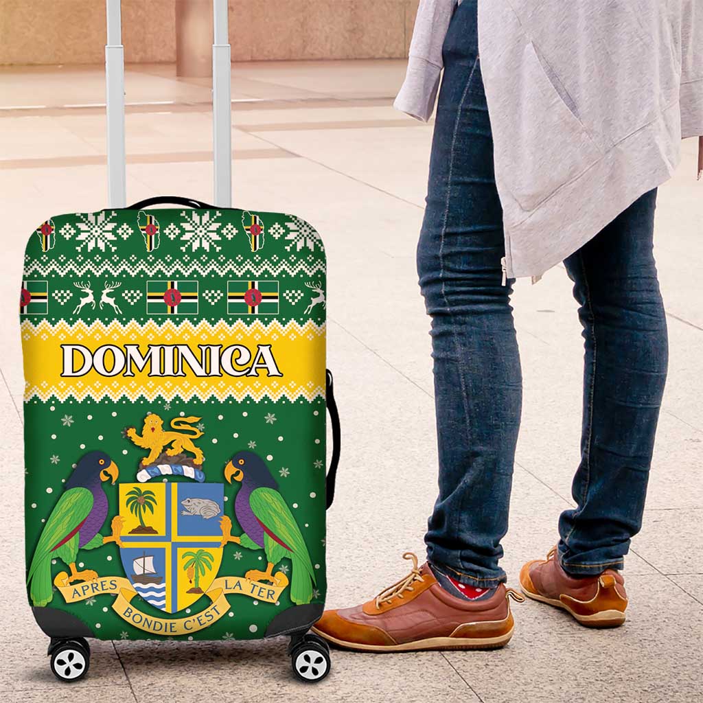 Dominica Christmas Luggage Cover Coat of Arms Style - Wonder Print Shop