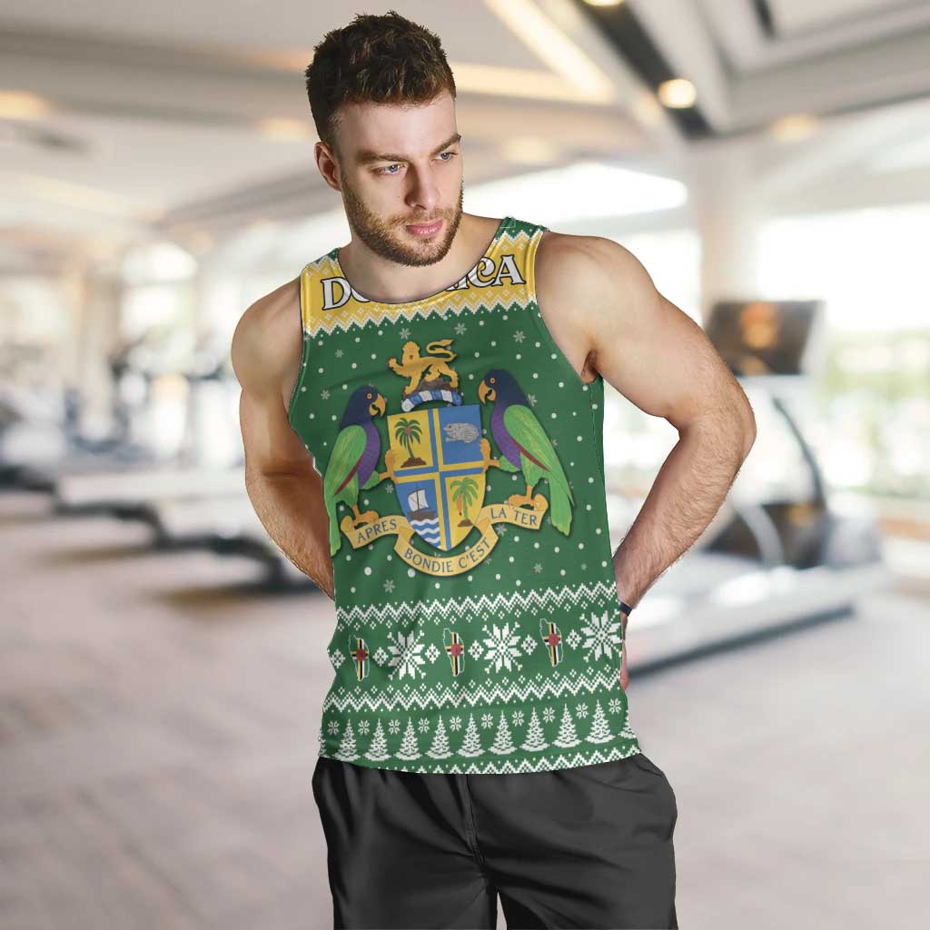 Personalized Dominica Christmas Men Tank Top Coat of Arms Style - Wonder Print Shop