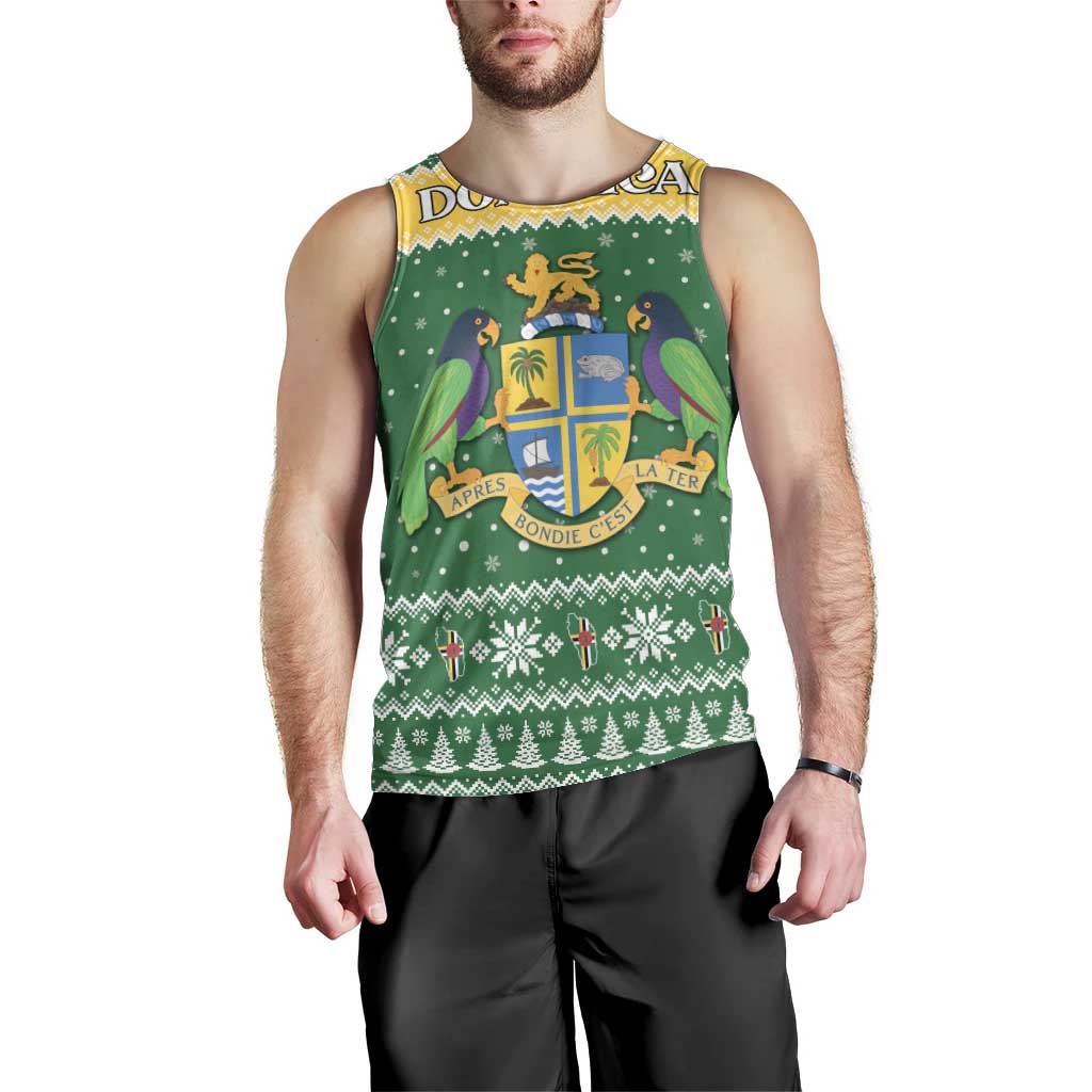 Personalized Dominica Christmas Men Tank Top Coat of Arms Style - Wonder Print Shop