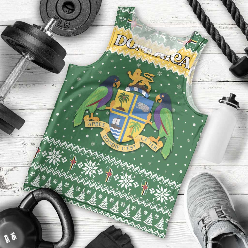 Personalized Dominica Christmas Men Tank Top Coat of Arms Style - Wonder Print Shop