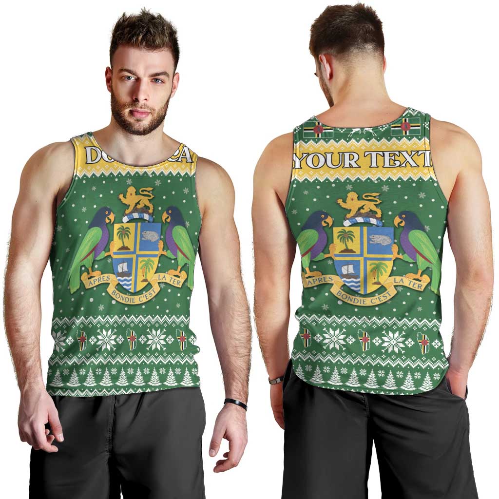 Personalized Dominica Christmas Men Tank Top Coat of Arms Style - Wonder Print Shop