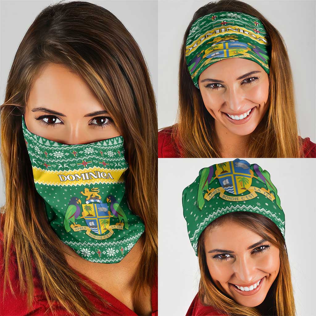 Dominica Christmas Neck Gaiter Coat of Arms Style - Wonder Print Shop