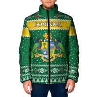 Personalized Dominica Christmas Padded Jacket Coat of Arms Style - Wonder Print Shop