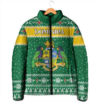 Personalized Dominica Christmas Padded Jacket Coat of Arms Style - Wonder Print Shop