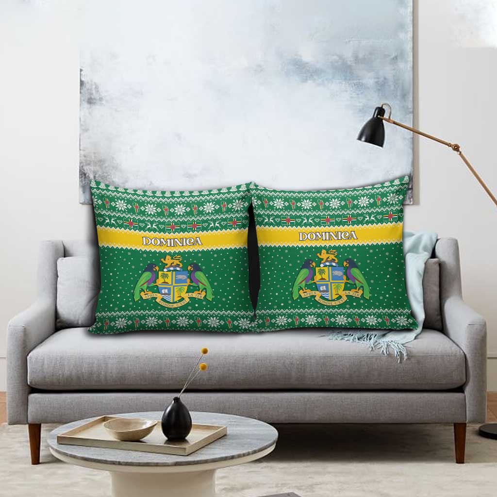 Dominica Christmas Pillow Cover Coat of Arms Style - Wonder Print Shop