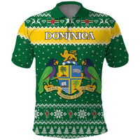 Personalized Dominica Christmas Polo Shirt Coat of Arms Style - Wonder Print Shop