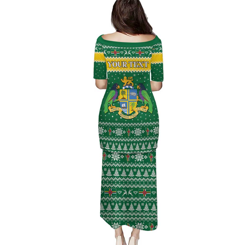 Personalized Dominica Christmas Puletasi Coat of Arms Style - Wonder Print Shop