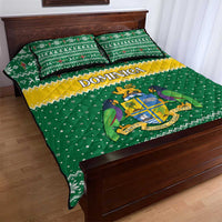 Dominica Christmas Quilt Bed Set Coat of Arms Style - Wonder Print Shop