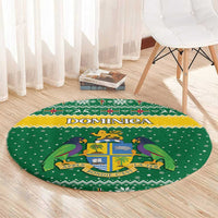 Dominica Christmas Round Carpet Coat of Arms Style - Wonder Print Shop