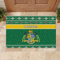 Dominica Christmas Rubber Doormat Coat of Arms Style - Wonder Print Shop