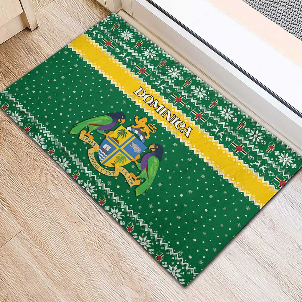 Dominica Christmas Rubber Doormat Coat of Arms Style - Wonder Print Shop