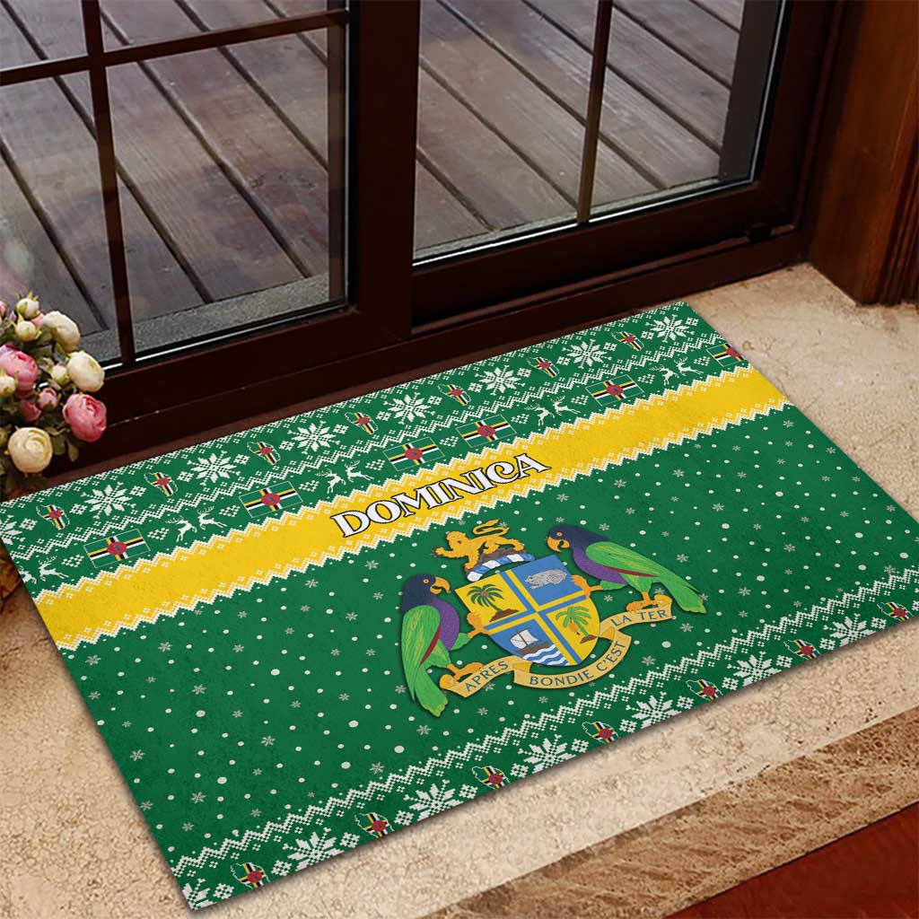 Dominica Christmas Rubber Doormat Coat of Arms Style - Wonder Print Shop