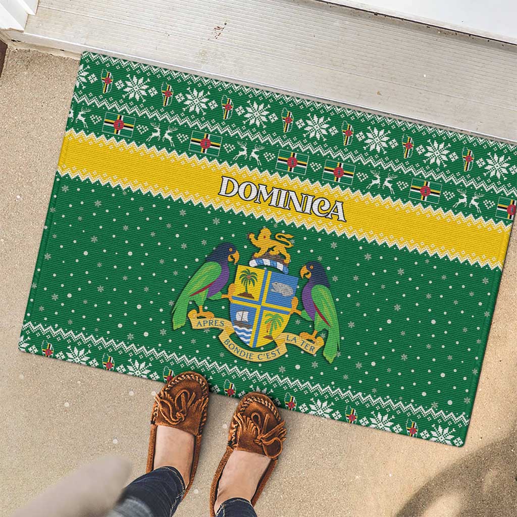 Dominica Christmas Rubber Doormat Coat of Arms Style - Wonder Print Shop