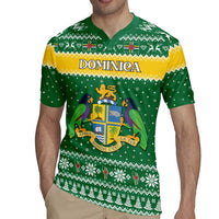 Personalized Dominica Christmas Rugby Jersey Coat of Arms Style - Wonder Print Shop