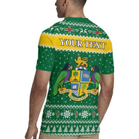 Personalized Dominica Christmas Rugby Jersey Coat of Arms Style - Wonder Print Shop