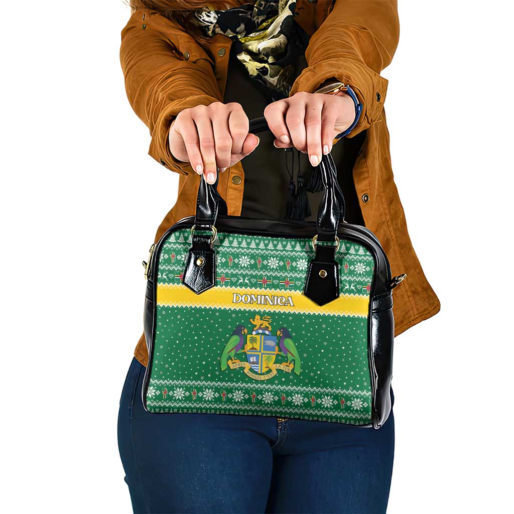 Dominica Christmas Shoulder Handbag Coat of Arms Style - Wonder Print Shop