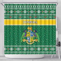 Dominica Christmas Shower Curtain Coat of Arms Style - Wonder Print Shop