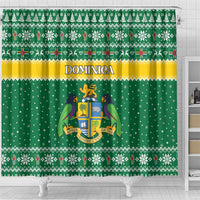 Dominica Christmas Shower Curtain Coat of Arms Style - Wonder Print Shop
