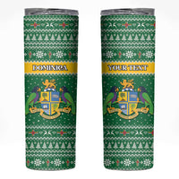 Personalized Dominica Christmas Skinny Tumbler Coat of Arms Style - Wonder Print Shop