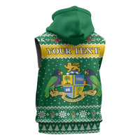 Personalized Dominica Christmas Sleeveless Hoodie Coat of Arms Style - Wonder Print Shop