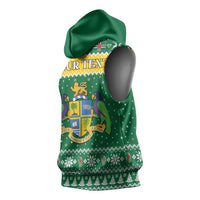 Personalized Dominica Christmas Sleeveless Hoodie Coat of Arms Style - Wonder Print Shop