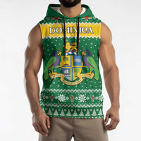 Personalized Dominica Christmas Sleeveless Hoodie Coat of Arms Style - Wonder Print Shop
