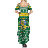 Personalized Dominica Christmas Summer Maxi Dress Coat of Arms Style - Wonder Print Shop
