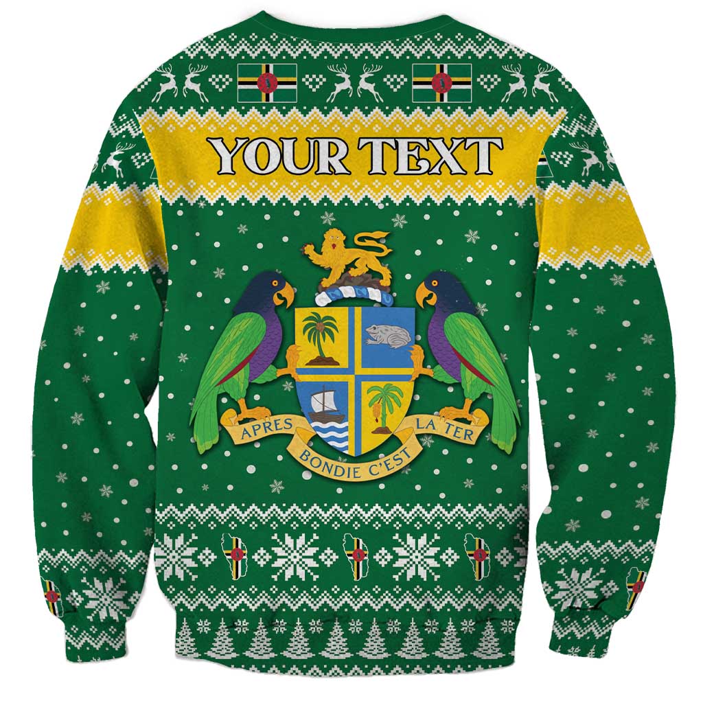 Personalized Dominica Christmas Sweatshirt Coat of Arms Style - Wonder Print Shop