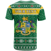 Personalized Dominica Christmas T Shirt Coat of Arms Style - Wonder Print Shop