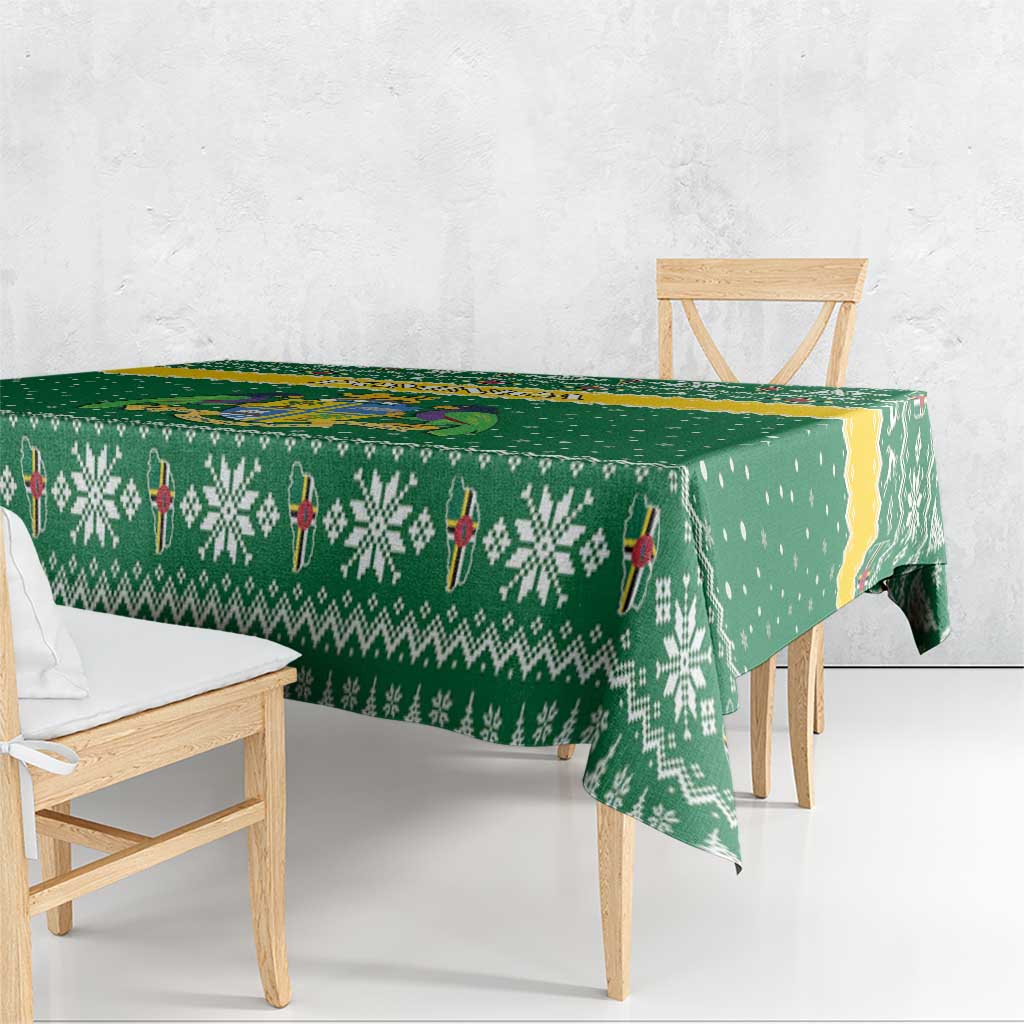 Dominica Christmas Tablecloth Coat of Arms Style - Wonder Print Shop